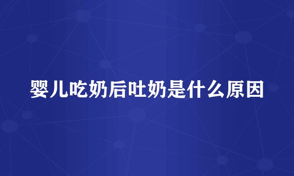婴儿吃奶后吐奶是什么原因