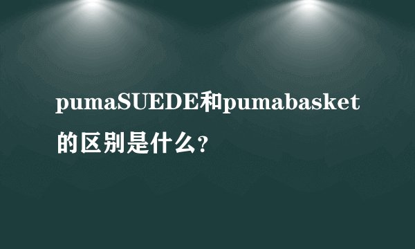 pumaSUEDE和pumabasket的区别是什么？