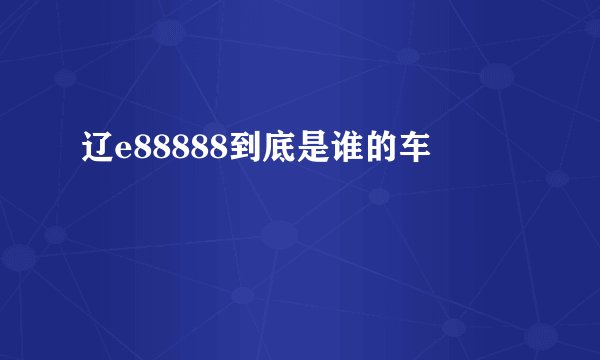 辽e88888到底是谁的车