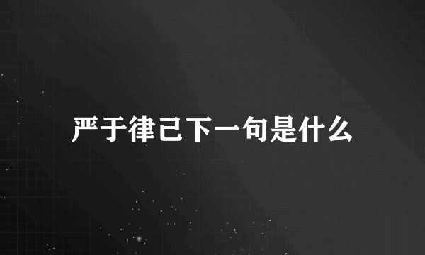 严于律己下一句是什么