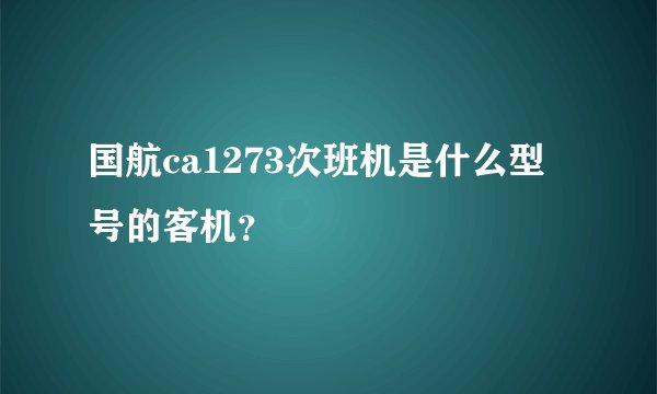 国航ca1273次班机是什么型号的客机？