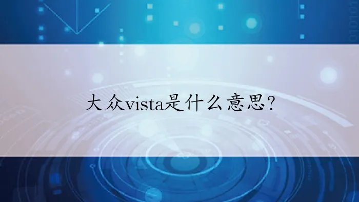 大众vista是什么意思？