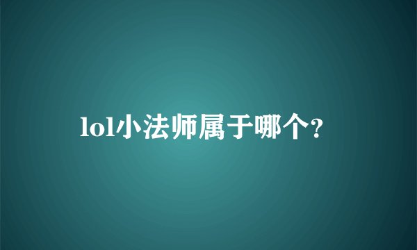 lol小法师属于哪个？