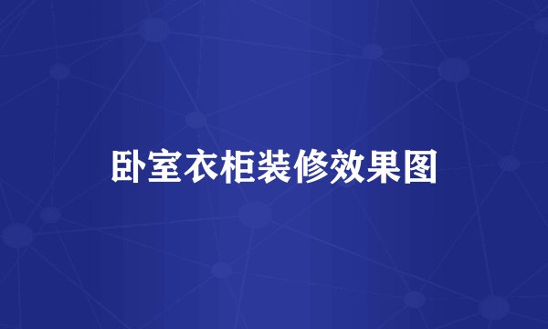 卧室衣柜装修效果图