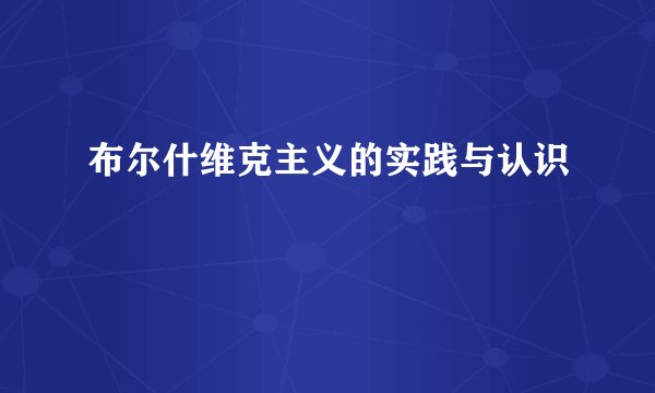 布尔什维克主义的实践与认识