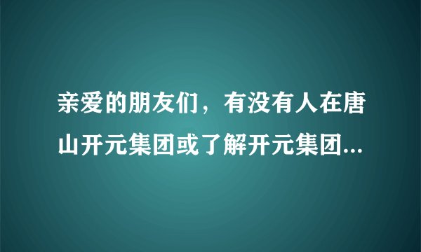 亲爱的朋友们,有没有人在唐山开元集团或了解开元集团的给介绍一下吧,最主要的是在哪里自己是否能学到很