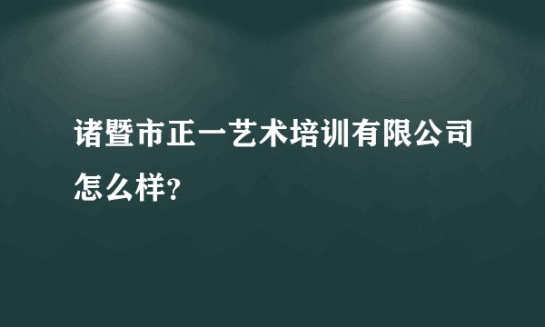 诸暨市正一艺术培训有限公司怎么样？