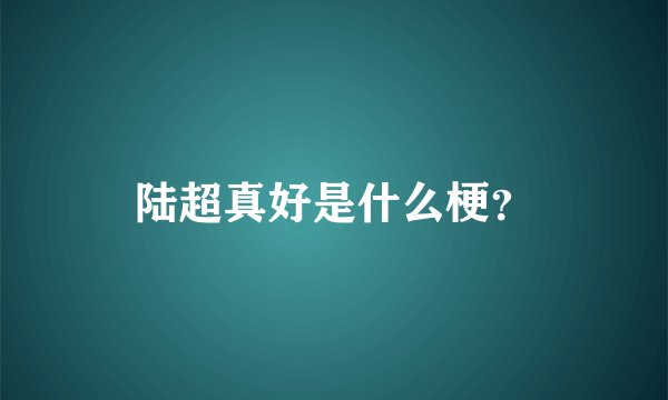 陆超真好是什么梗？