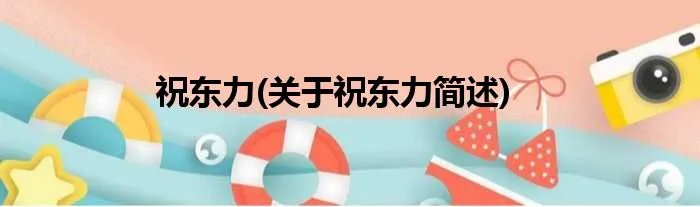 祝东力(关于祝东力简述)