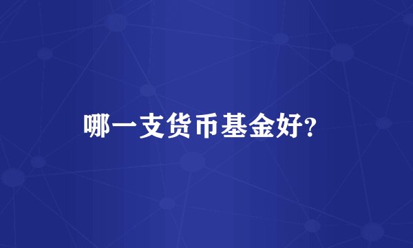 哪一支货币基金好？