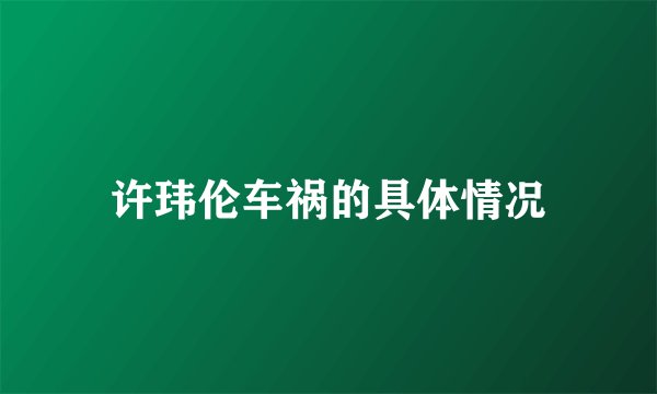 许玮伦车祸的具体情况