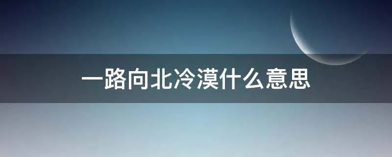 一路向北冷漠什么意思