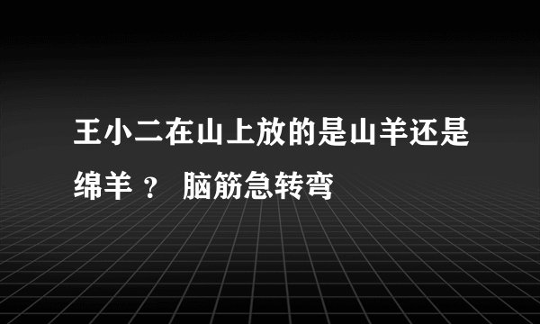 王小二在山上放的是山羊还是绵羊 ？ 脑筋急转弯