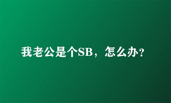 我老公是个SB，怎么办？