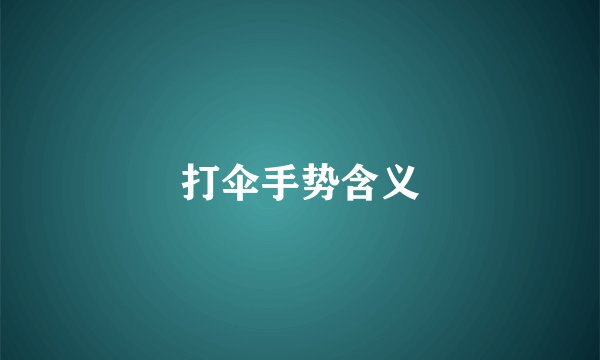 打伞手势含义