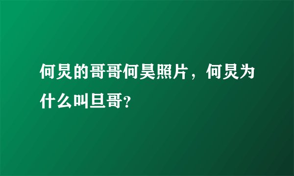 何炅的哥哥何昊照片，何炅为什么叫旦哥？