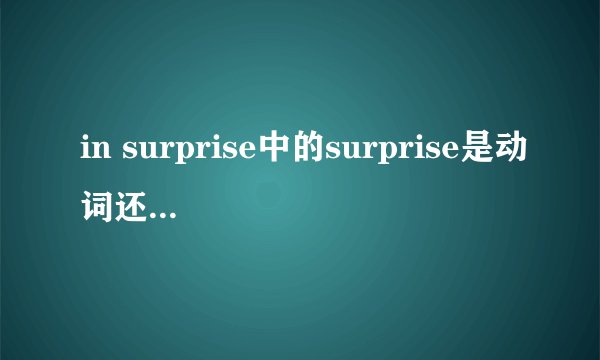 in surprise中的surprise是动词还是名词?