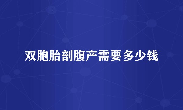 双胞胎剖腹产需要多少钱