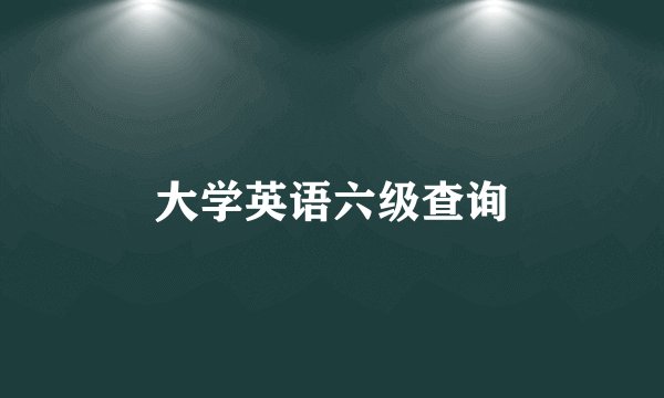 大学英语六级查询
