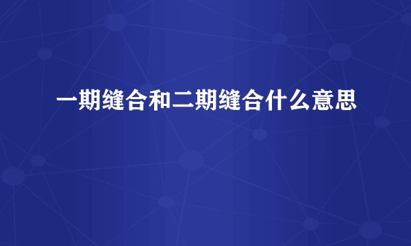 一期缝合和二期缝合什么意思