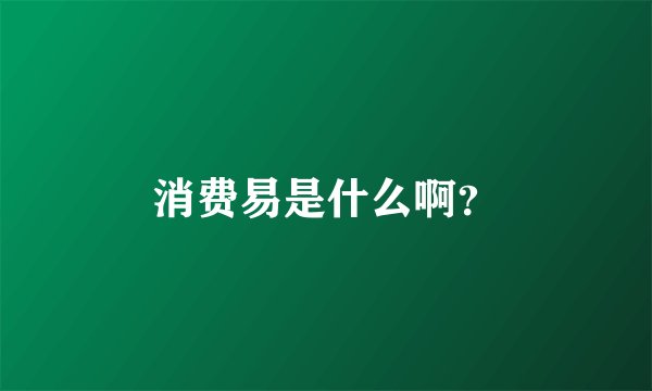 消费易是什么啊？