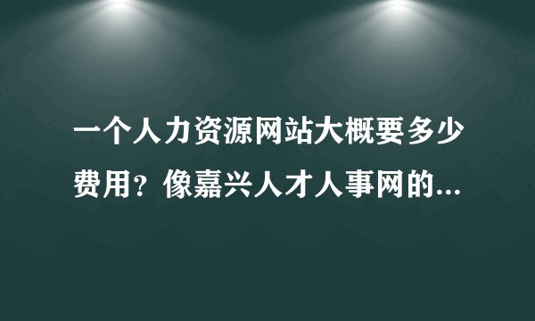 一个人力资源网站大概要多少费用?像嘉兴人才人事网的差不多的 大概费用多少谢谢