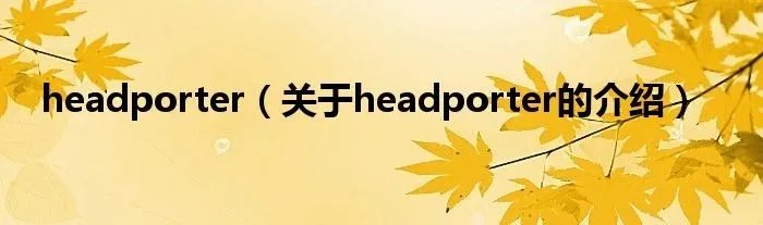 headporter（关于headporter的介绍）