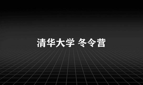 清华大学 冬令营