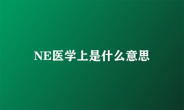 NE医学上是什么意思