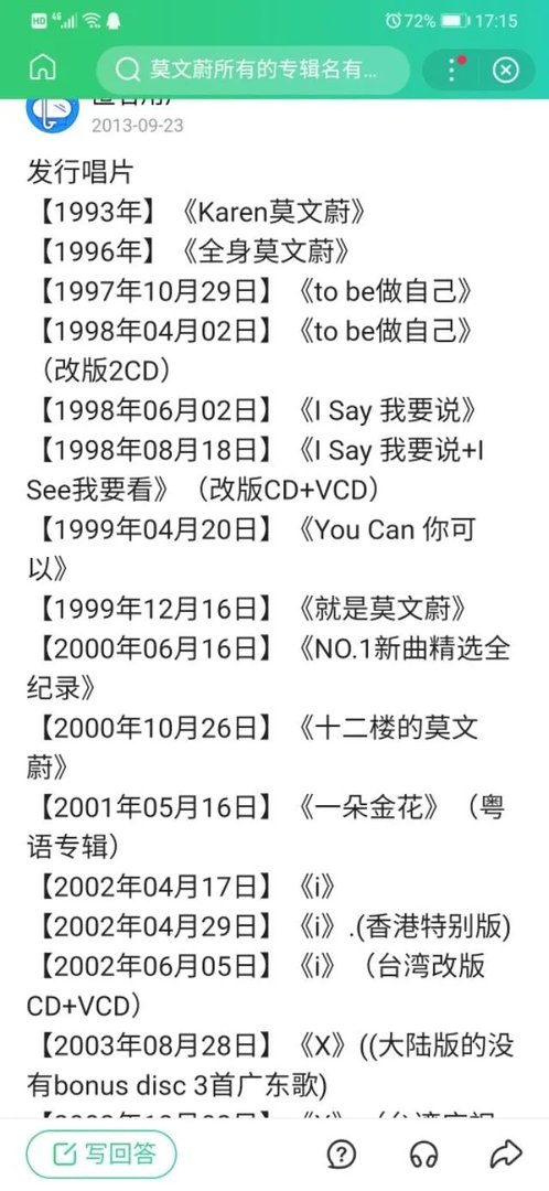 莫文蔚所有专辑