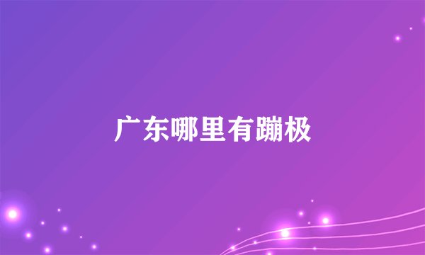 广东哪里有蹦极