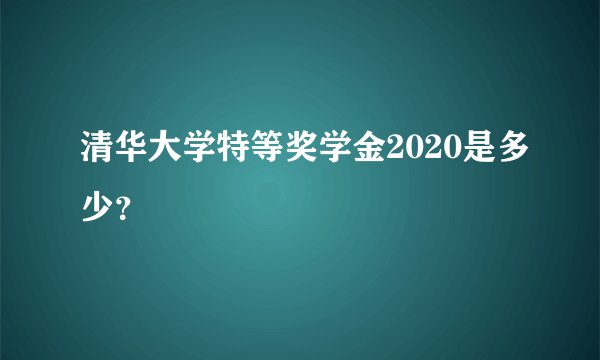 清华大学特等奖学金2020是多少？