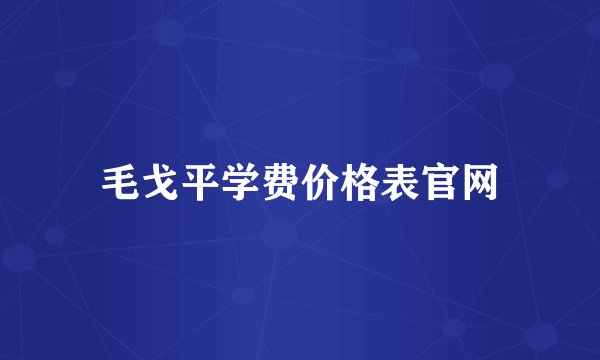 毛戈平学费价格表官网