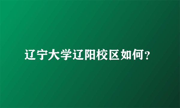 辽宁大学辽阳校区如何？