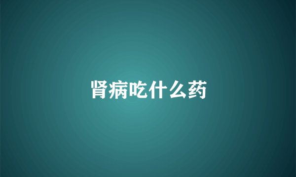 肾病吃什么药