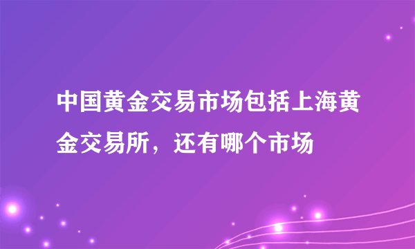 中国黄金交易市场包括上海黄金交易所，还有哪个市场