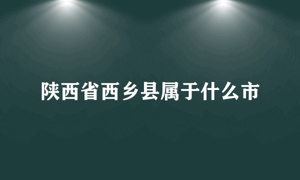 陕西省西乡县属于什么市