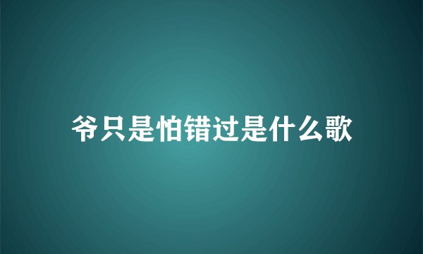 爷只是怕错过是什么歌