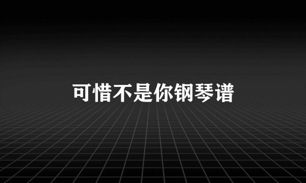 可惜不是你钢琴谱