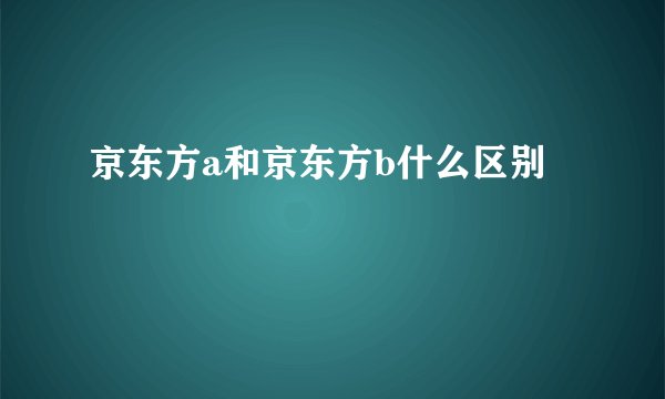 京东方a和京东方b什么区别