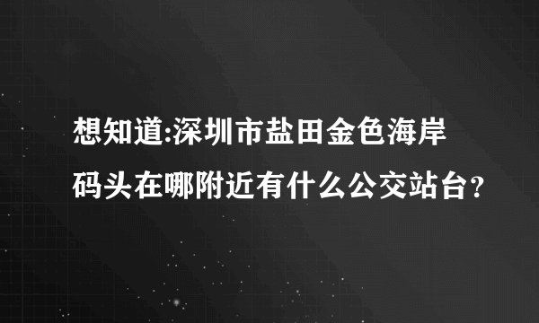 想知道:深圳市盐田金色海岸码头在哪附近有什么公交站台？