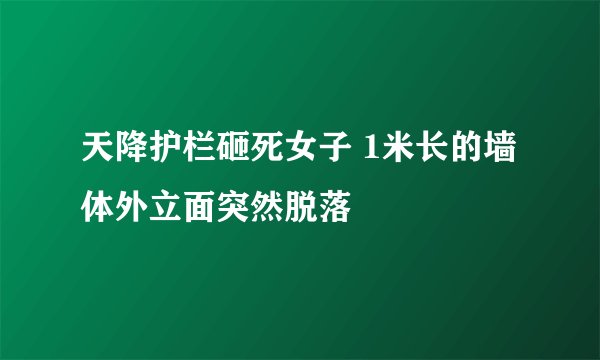 天降护栏砸死女子 1米长的墙体外立面突然脱落