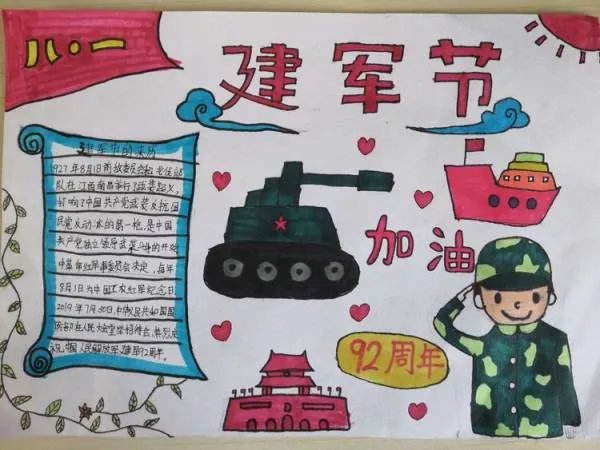 建军节手抄报简单字少