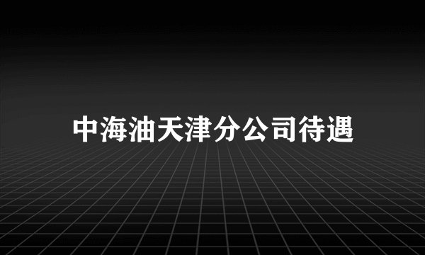 中海油天津分公司待遇