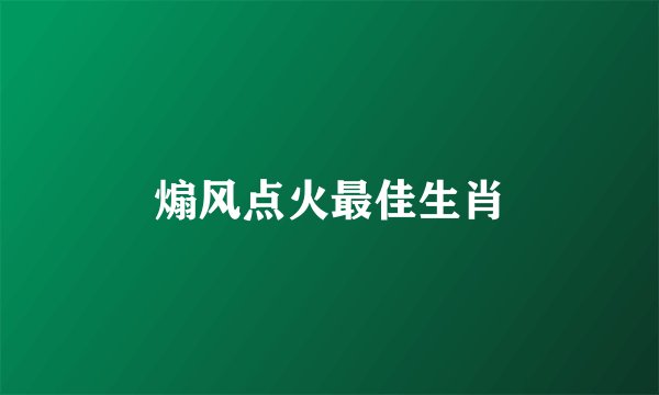 煽风点火最佳生肖