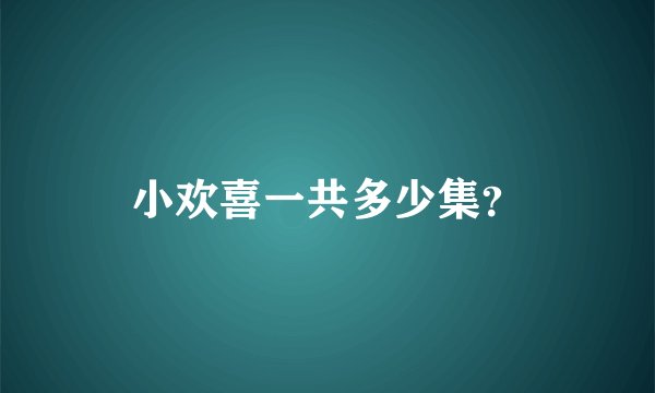 小欢喜一共多少集？