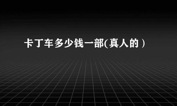 卡丁车多少钱一部(真人的）