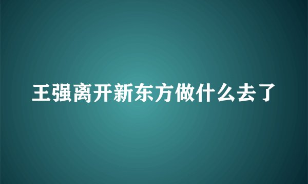 王强离开新东方做什么去了