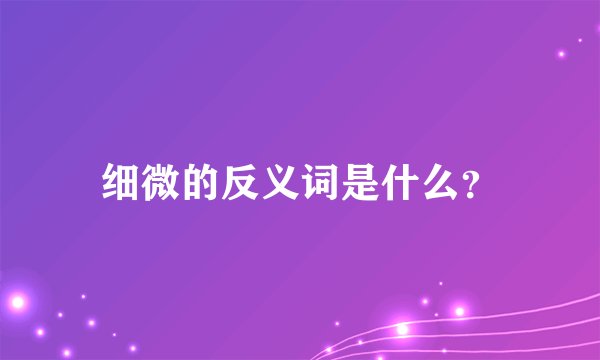 细微的反义词是什么？