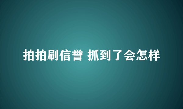 拍拍刷信誉 抓到了会怎样